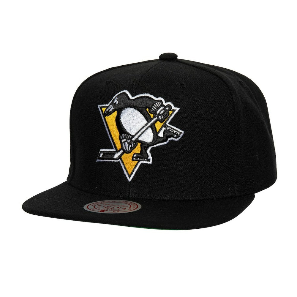 Pittsburgh Penguins Mitchell & Ness Core Top Spot Snapback Hat - Black Hats