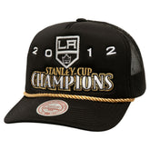 Los Angeles Kings Mitchell & Ness SOUL Collection Golden Stanley Cup Champions Trucker Adjustable Hat - Black Hats