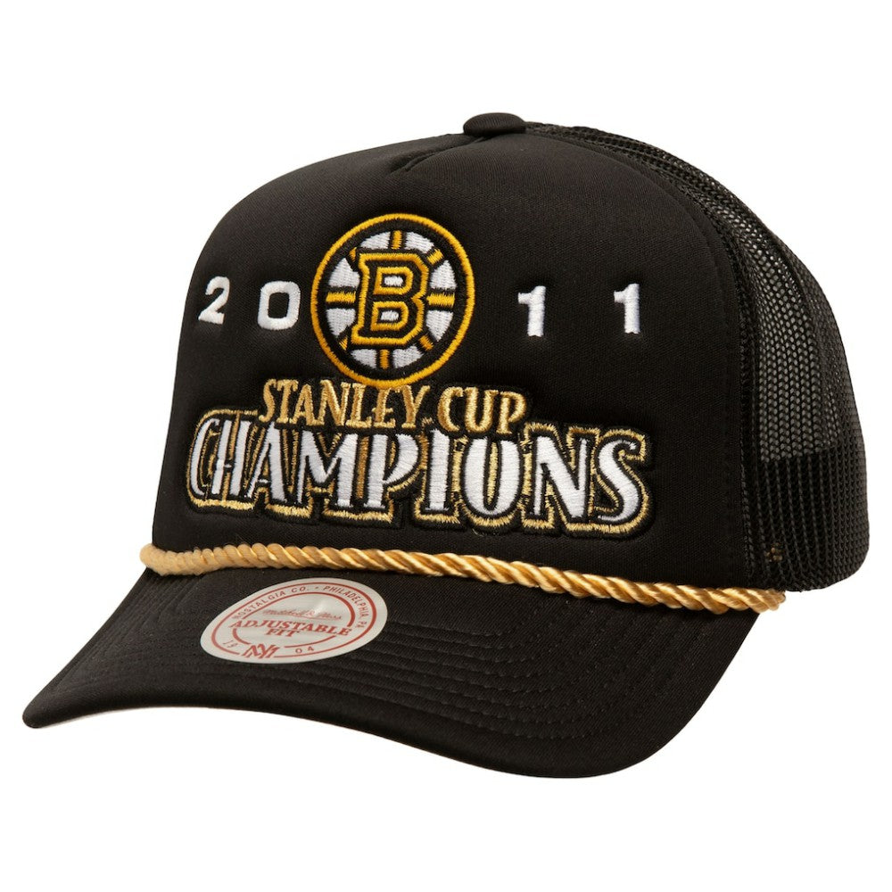 Boston Bruins Mitchell & Ness SOUL Collection Golden Stanley Cup Champions Trucker Adjustable Hat - Black Hats