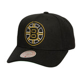 Boston Bruins Mitchell & Ness Soul Strike Neon Logo Pro Crown Adjustable Hat - Black Hats