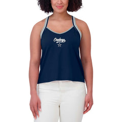 Dallas Cowboys WEAR by Erin Andrews Women's Cross Strap Tri-Blend Tank Top - Navy for sale