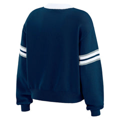 Dallas Cowboys WEAR by Erin Andrews Women's Lace-Up Sweater - Navy for sale