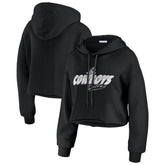 Dallas Cowboys WEAR by Erin Andrews Women's Prime Cropped Pullover Hoodie - Black discount
