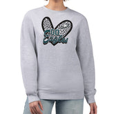 Philadelphia Eagles G-III 4Her by Carl Banks Women's Leopard Heart Pullover Sweatshirt - Heather Gray discount