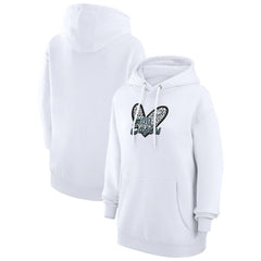 Philadelphia Eagles G-III 4Her by Carl Banks Women's Animal Print Heart Team Graphic Fleece Tri-Blend Pullover Hoodie - White online
