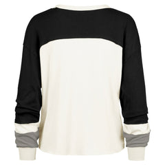 Las Vegas Raiders '47 Women's Double Header Curve Raglan Long Sleeve Crop Top - Cream online