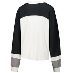 Jacksonville Jaguars '47 Women's Double Header Curve Raglan Long Sleeve Crop Top - Cream on sale