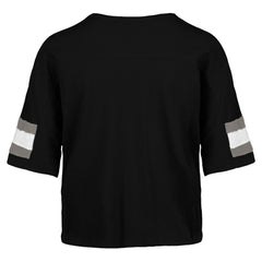 Las Vegas Raiders '47 Women's Double Header Scout Cropped V-Neck T-Shirt - Black discount
