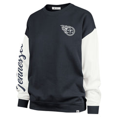 Tennessee Titans '47 Women's Double Header Rise Andie Pullover Sweatshirt - Navy sale