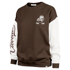 Cleveland Browns '47 Women's Double Header Rise Andie Pullover Sweatshirt - Brown on sale