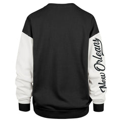 New Orleans Saints '47 Women's Double Header Rise Andie Pullover Sweatshirt - Black for sale
