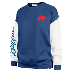 Buffalo Bills '47 Women's Double Header Rise Andie Pullover Sweatshirt - Royal discount