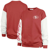 San Francisco 49ers '47 Women's Double Header Rise Andie Pullover Sweatshirt - Scarlet on sale