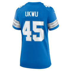 Isaac Ukwu Detroit Lions Women's Game Jersey - Blue for sale