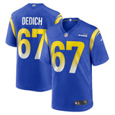 Justin Dedich Los Angeles Rams Game Jersey - Royal discount