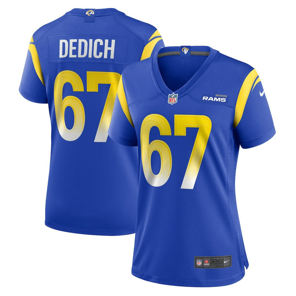 Justin Dedich Los Angeles Rams Women's Game Jersey - Royal sale