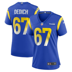 Justin Dedich Los Angeles Rams Women's Game Jersey - Royal sale