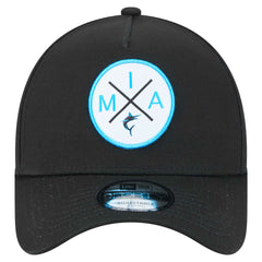 Miami Marlins 9FORTY A-Frame Adjustable Hat Black