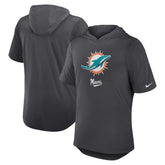 Miami Dolphins Tri-Blend Performance Hoodie T-Shirt - Anthracite sale