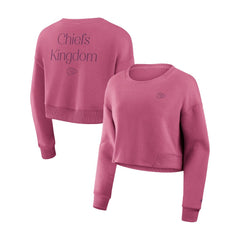 Kansas City Chiefs Women's Studio Tri-Blend Cropped Pullover Sweatshirt - Pink sale