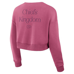 Kansas City Chiefs Women's Studio Tri-Blend Cropped Pullover Sweatshirt - Pink sale