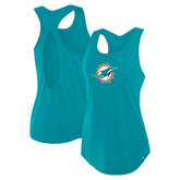Miami Dolphins Women's Iron Fan Tank Top - Aqua cheap