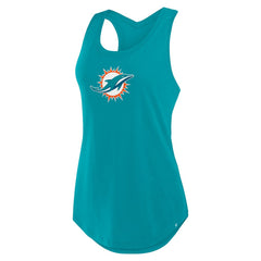 Miami Dolphins Women's Iron Fan Tank Top - Aqua cheap