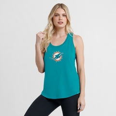 Miami Dolphins Women's Iron Fan Tank Top - Aqua cheap