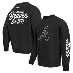 Atlanta Braves Pro Standard Paint The City Dropped Shoulder Pullover Sweatshirt Black