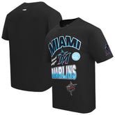 Miami Marlins Pro Standard Turn It Up Dropped Shoulder T-Shirt Black