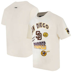San Diego Padres Pro Standard Turn It Up Dropped Shoulder T-Shirt Cream