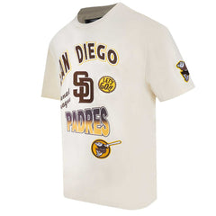 San Diego Padres Pro Standard Turn It Up Dropped Shoulder T-Shirt Cream