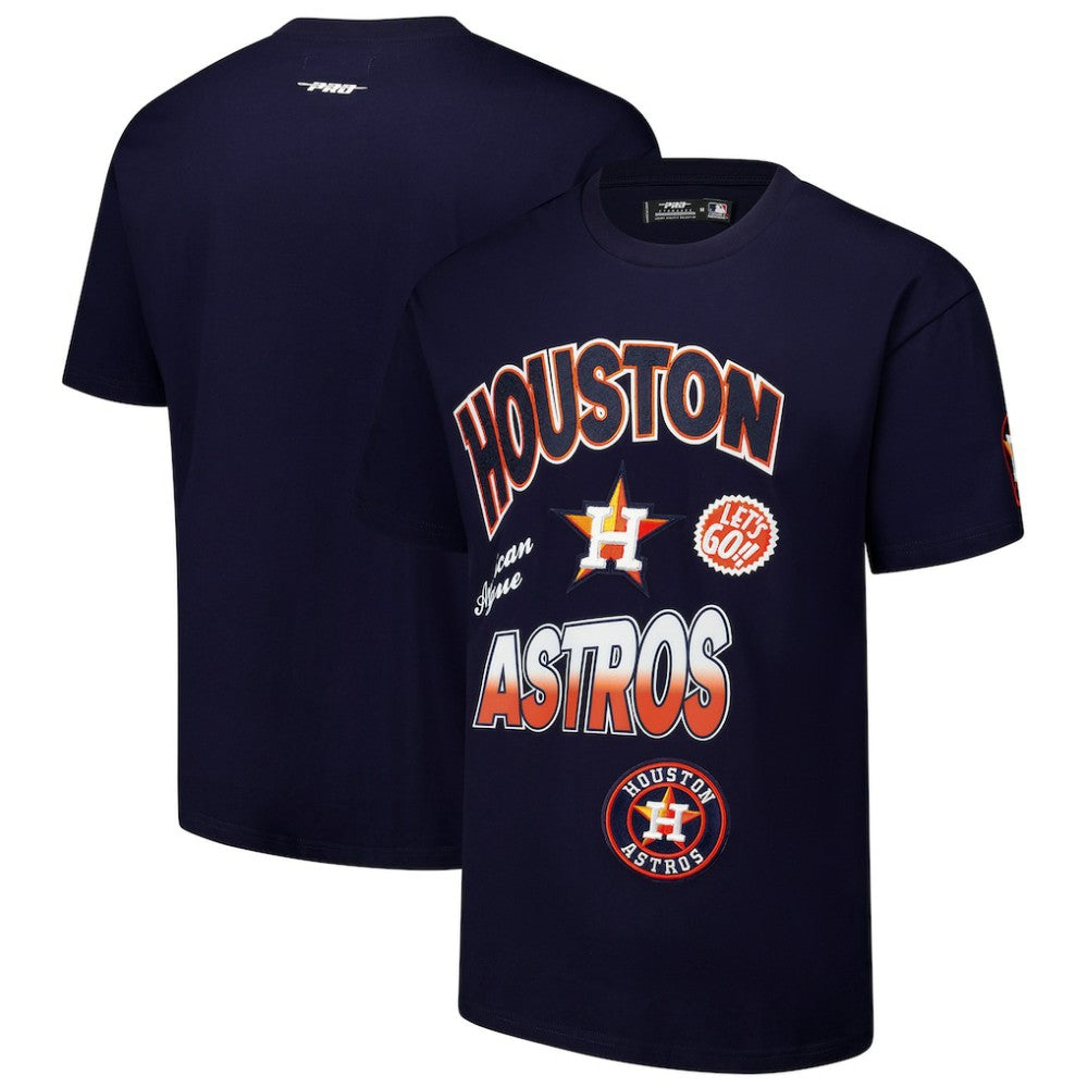 Houston Astros Pro Standard Turn It Up Dropped Shoulder T-Shirt Navy