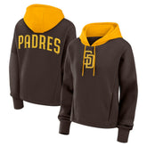 San Diego Padres Women's Oversized Legacy Favorite Spectator Pullover Hoodie Brown