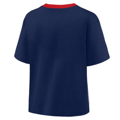 Boston Red Sox Oversized Race To Win V-Neck T-Shirt Navy/Graphite