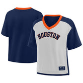 Houston Astros Oversized Race To Win V-Neck T-Shirt Navy/Graphite