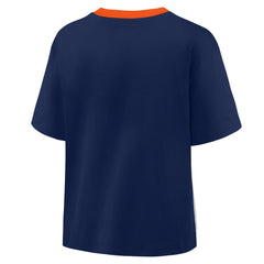 Houston Astros Oversized Race To Win V-Neck T-Shirt Navy/Graphite