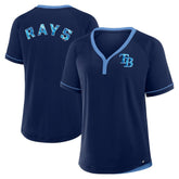 Tampa Bay Rays Women's League Diva Star Raglan V-Neck T-Shirt Navy