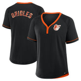 Baltimore Orioles Women's League Diva Star Raglan V-Neck T-Shirt Black
