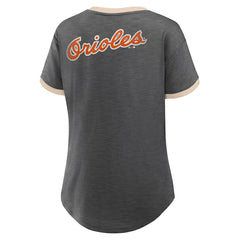 Baltimore Orioles Women's Binge Worthy Stadium Slub V-Neck T-Shirt Black