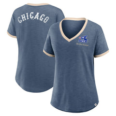 Chicago White Sox Women's Binge Worthy Stadium Slub V-Neck T-Shirt Navy