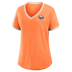Houston Astros Women's Binge Worthy Stadium Slub V-Neck T-Shirt Orange