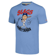Corey Seager Texas Rangers Homage Caricature Player Tri-Blend T-Shirt Light Blue