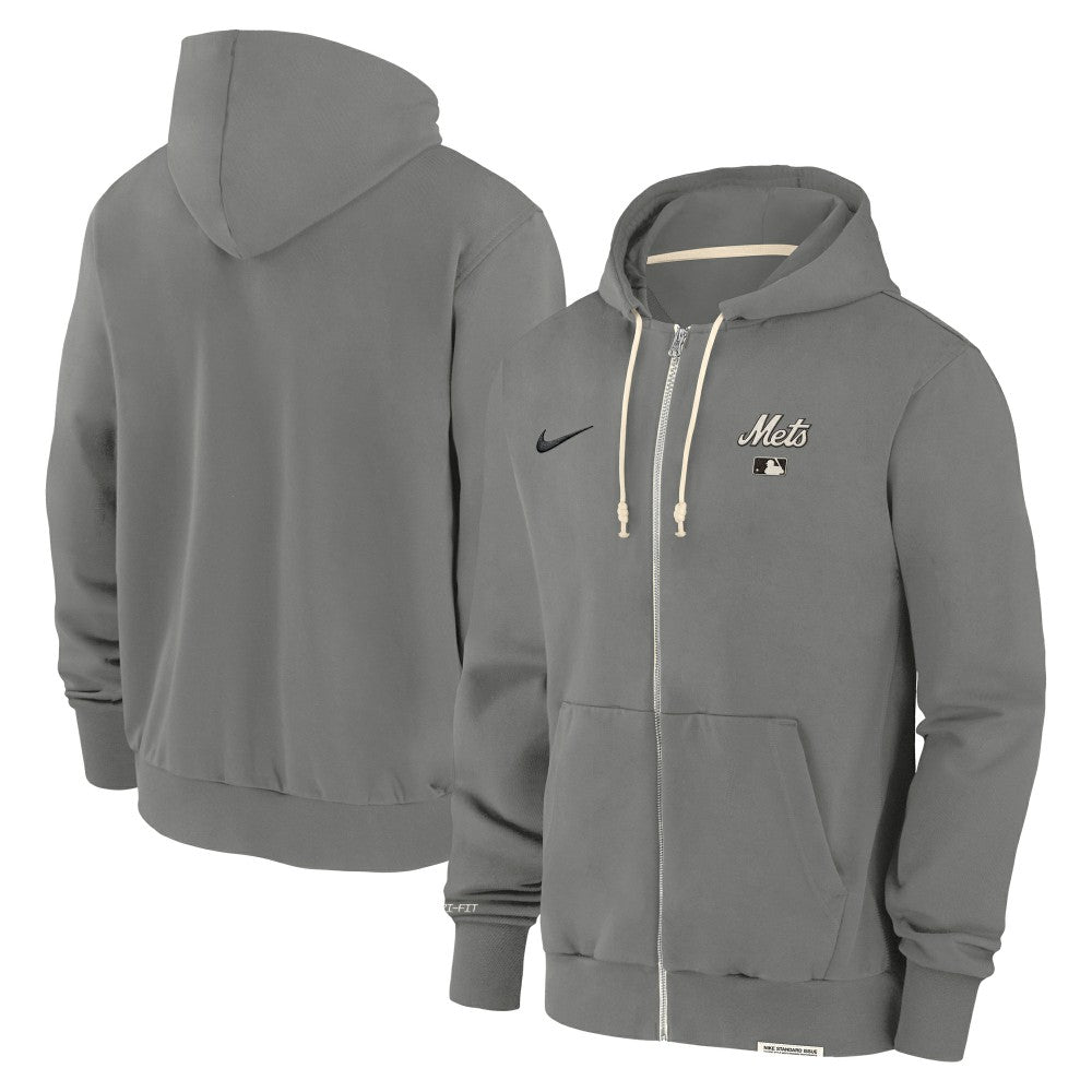 New York Mets Authentic Collection Travel Performance Full-Zip Hoodie Charcoal