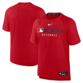 Washington Nationals Authentic Collection Pregame Raglan Dri-FIT T-Shirt Red