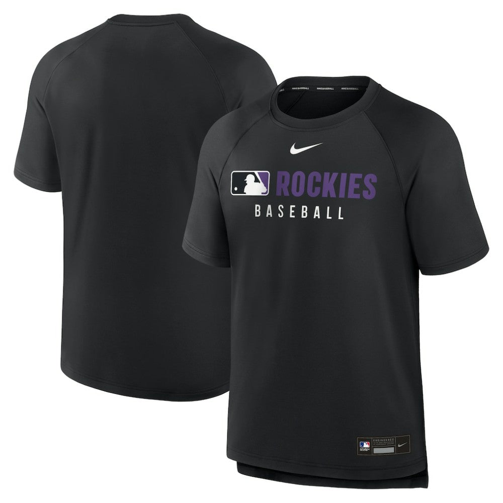 Colorado Rockies Authentic Collection Pregame Raglan Dri-FIT T-Shirt Black