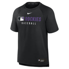 Colorado Rockies Authentic Collection Pregame Raglan Dri-FIT T-Shirt Black