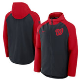 Washington Nationals Authentic Collection Raglan Performance Full-Zip Jacket Navy/Red