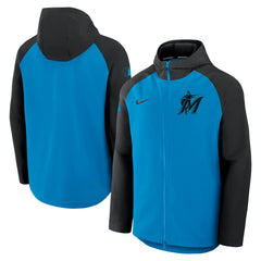 Miami Marlins Authentic Collection Raglan Performance Full-Zip Jacket Blue/Black