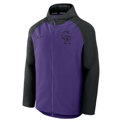 Colorado Rockies Authentic Collection Raglan Performance Full-Zip Jacket Purple/Black